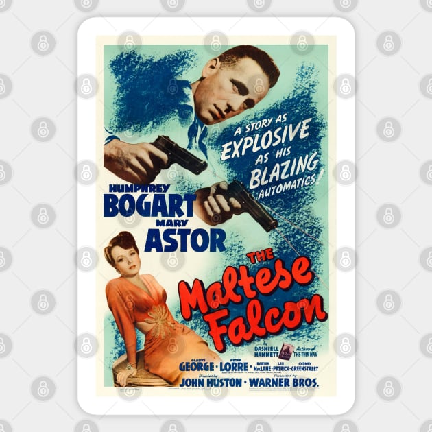 The Maltese Falcon Movie Poster (Explosive Version) Sticker by Noir-N-More